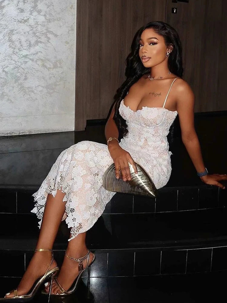 Seraphine Lace Midi Dress