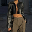 Kaia Cropped Leather Jacket