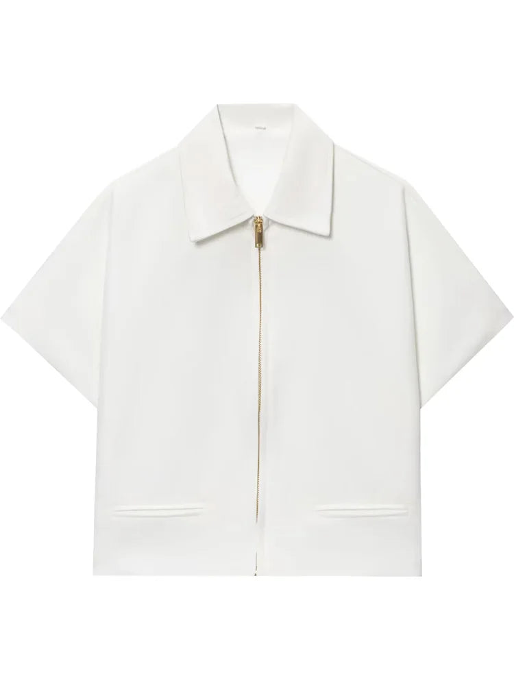 Reina Cropped Zipped Top