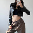 Kaia Cropped Leather Jacket
