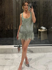 Maribel Sequin Tassle Mini Dress