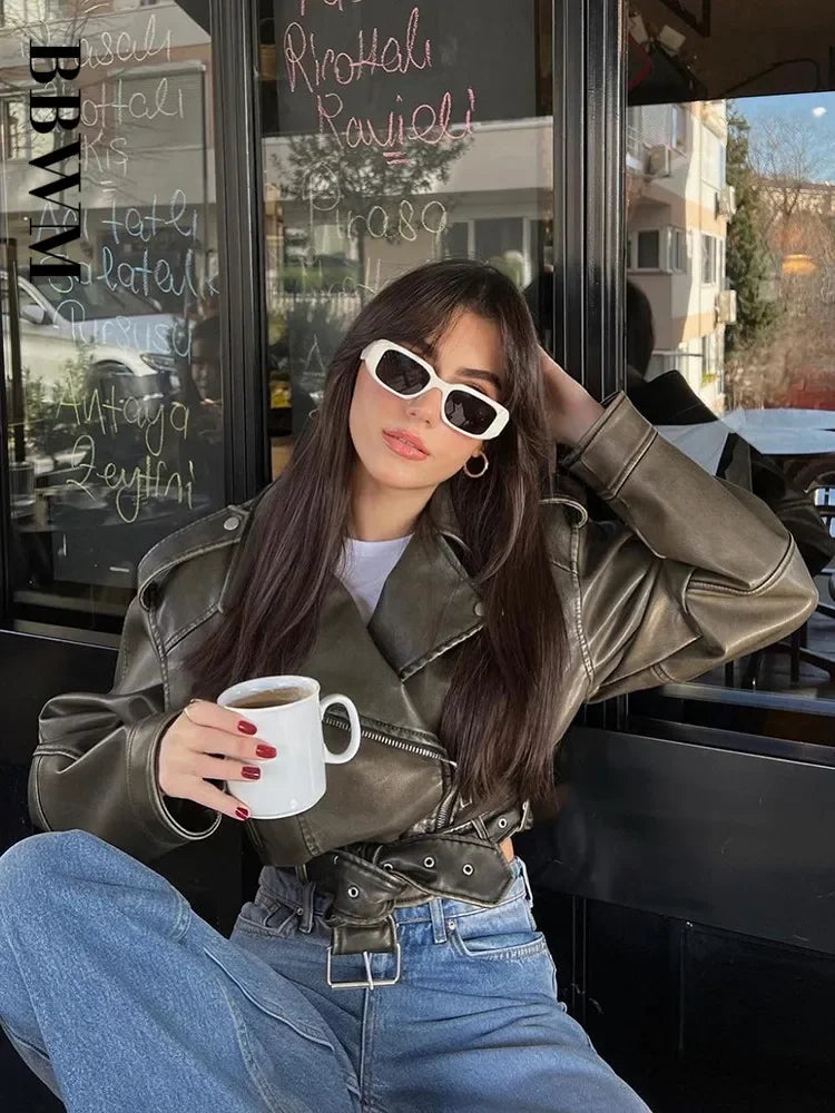 Luna Leather Cropped Jacket