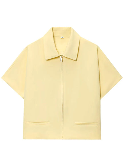 Reina Cropped Zipped Top