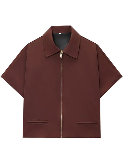 Reina Cropped Zipped Top