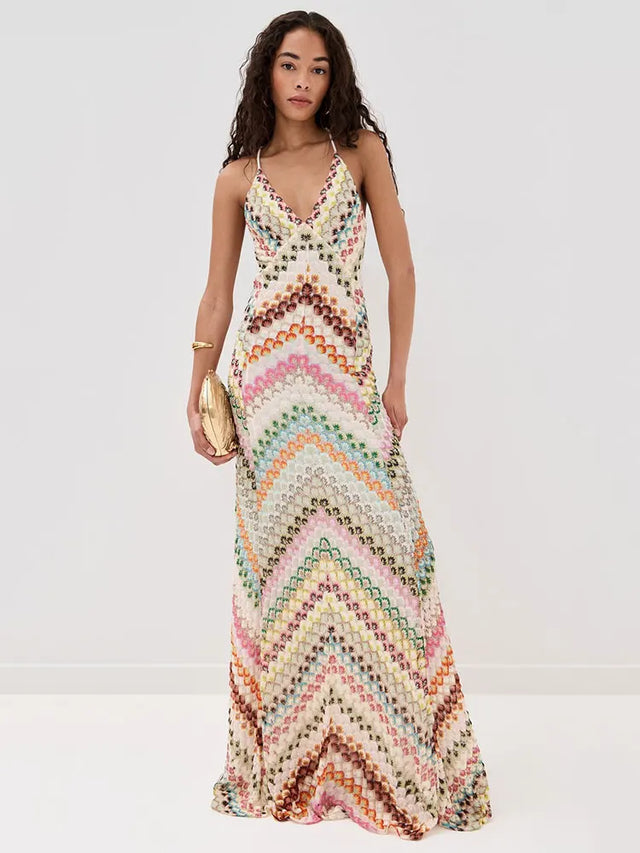 Serena Striped Knit Maxi Dress