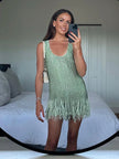 Maribel Sequin Tassle Mini Dress