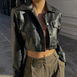 Kaia Cropped Leather Jacket