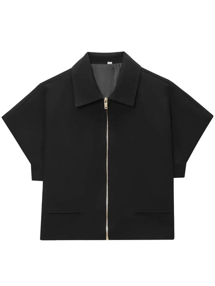 Reina Cropped Zipped Top