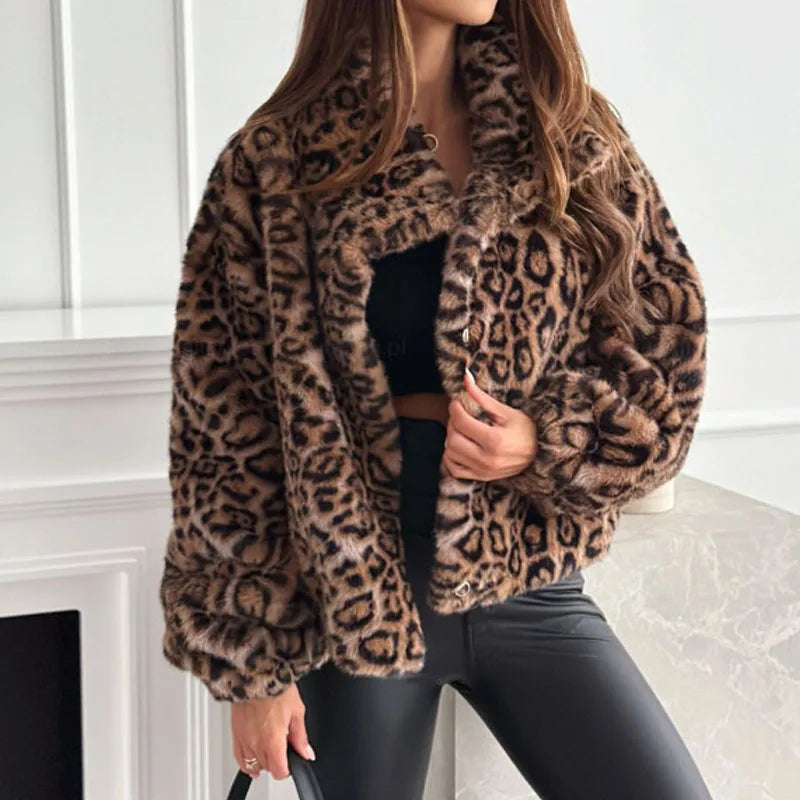 Leopard Luxe Faux Fur Jacket